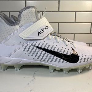 Nike Alpha Menace Pro 2 Mid Cleats BV3951-100 Size 12 Wide White
